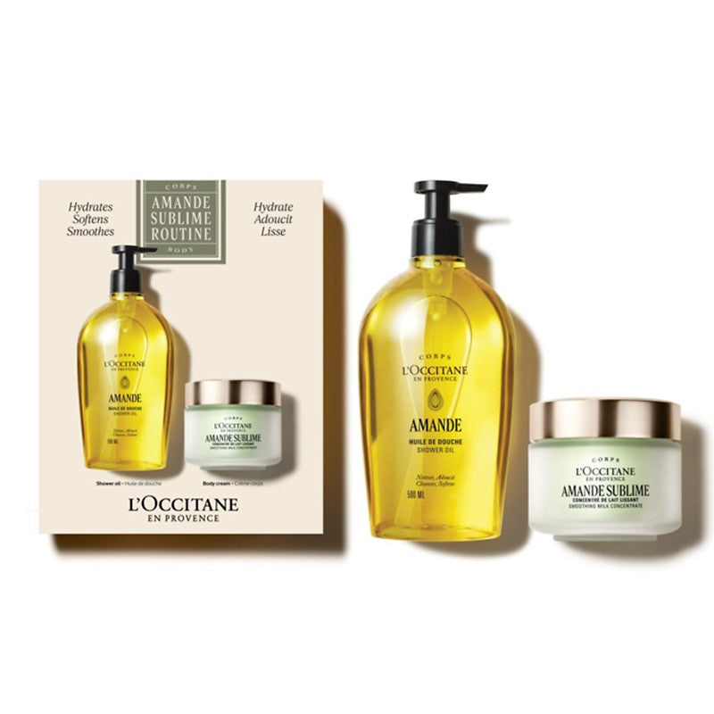 Loccitane Amande Shower Oil & Sublime Smoothing Milk Concentrate Set