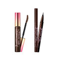 Kiss Me [shilla Exclusive] Long And Curl Mascara Advanced Film Brown + Smooth Liquid Eyeliner Super Keep Brown
