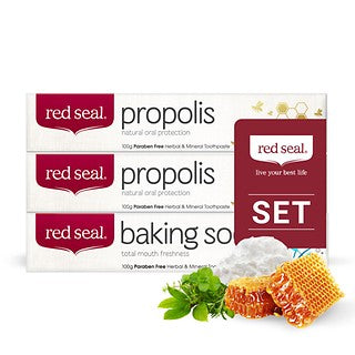 Red Seal Propolis Toothpaste 2+ Baking Soda Toothpaste 1 Set