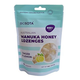 Biosota Manuka Ginger&lemon Lozenge 30pc_mgo950+