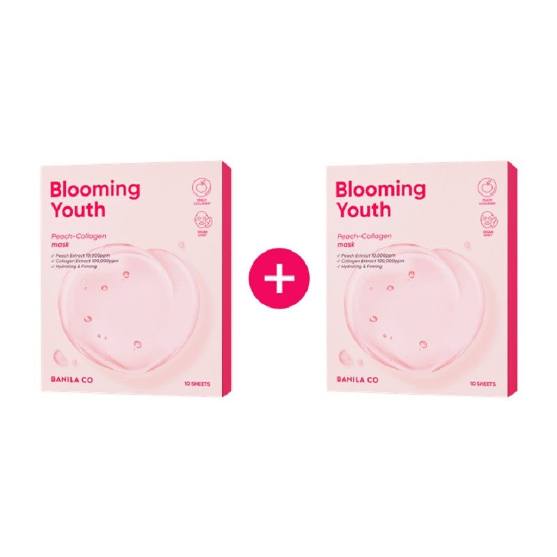 Banila Co (1+1)blooming Youth Peach Collagen Mask Sheet(10 Sheets)