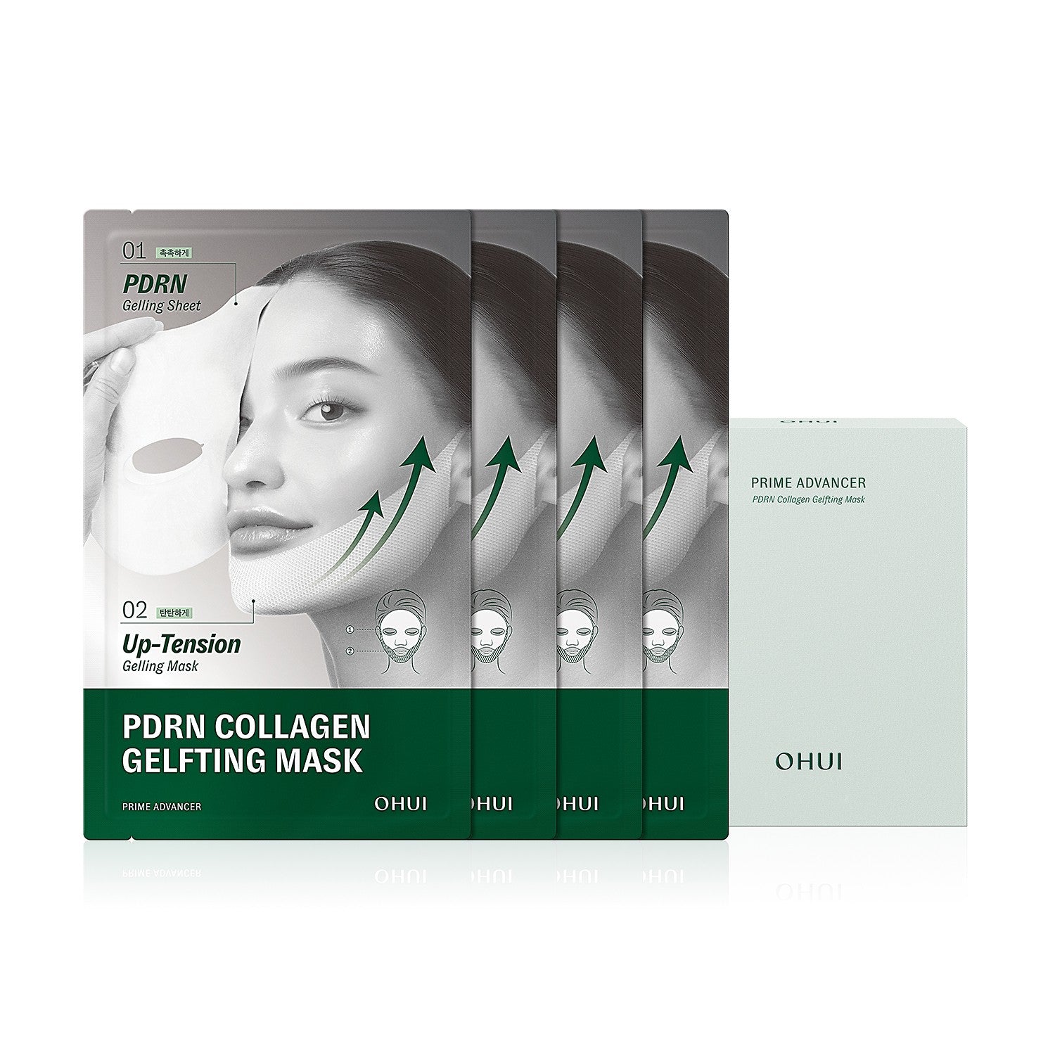 Ohui Prime Advancer Pdrn Collagen Gelfting Mask 4pcs Set