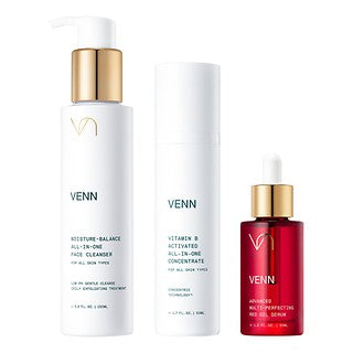 Venn Moisture Balance All-in-one Face Cleanser + Vitamin B Activated All-in-one Concentrate + Advanced Multi-perfecting Red Oil Serum Set
