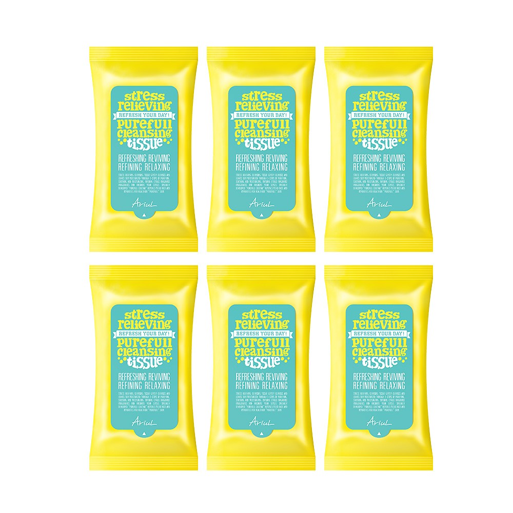 Ariul Stress Relieving Purefull Cleansing Tissue 15 Sheets X 6 Pieces