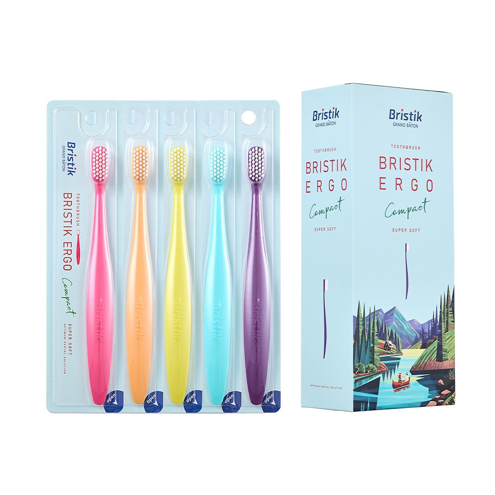 Bristik Fine Bristle Toothbrush Compact 5p