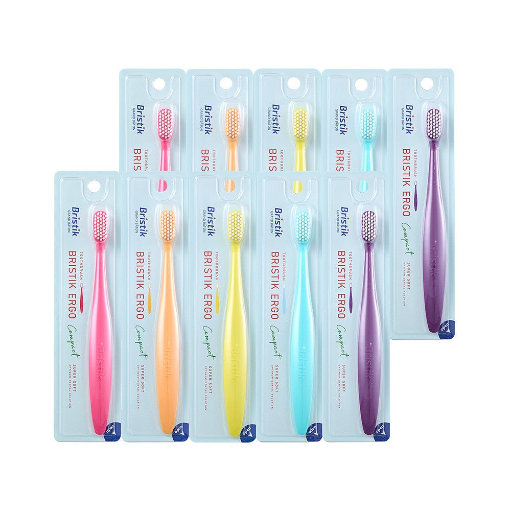 Bristik Fine Bristle Toothbrush Compact 10p