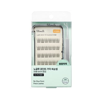 Fillimilli No Glue Point Piece Lashes 02 Triple V+tweezers