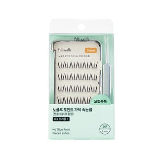 Fillimilli No Glue Point Piece Lashes 03 Triple(9mm)+tweezers