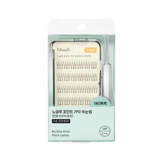 Fillimilli No Glue Point Piece Lashes 04 Crown W(9mm)+tweezers