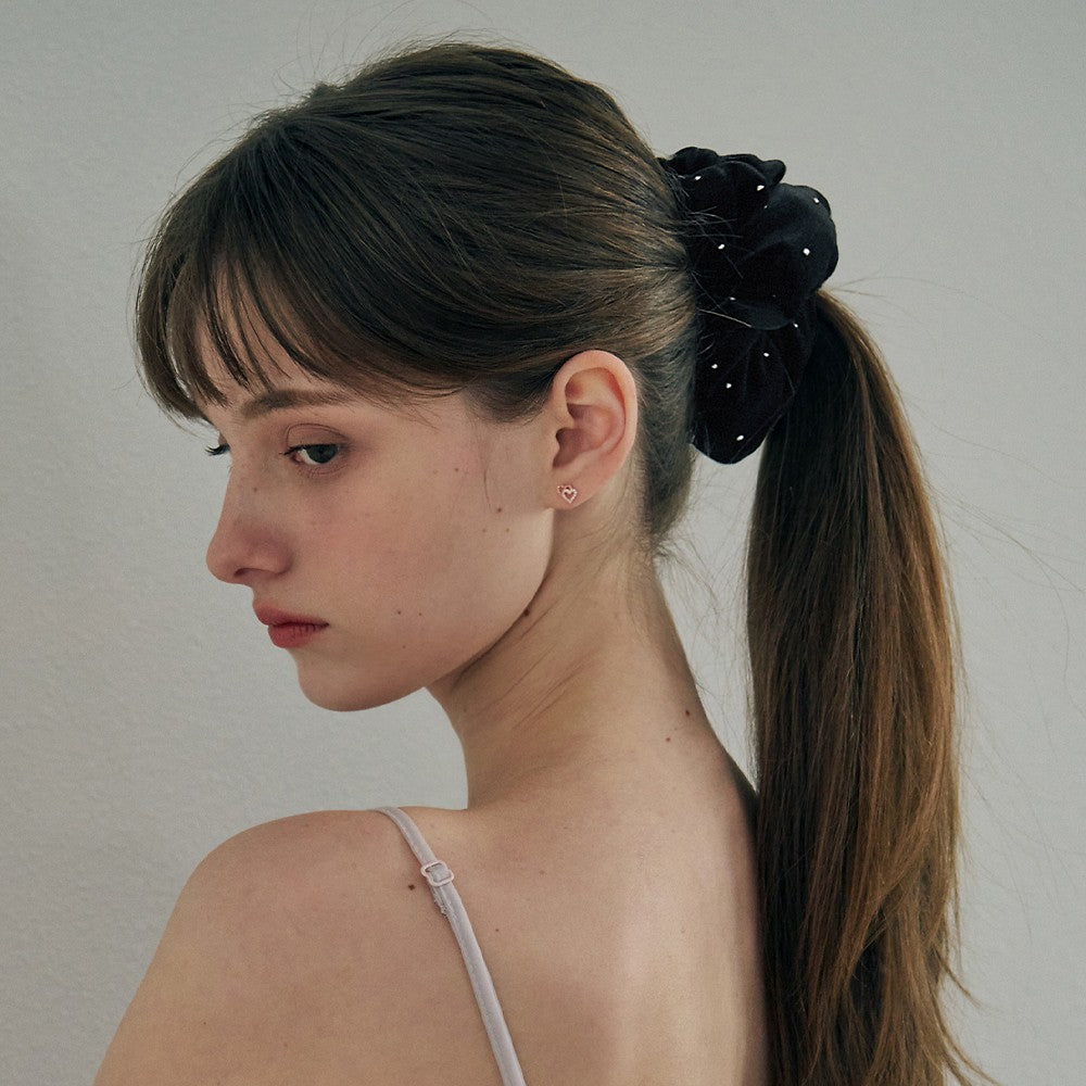 Saint Scott Midnight Dot Velvet Hair Scrunchie