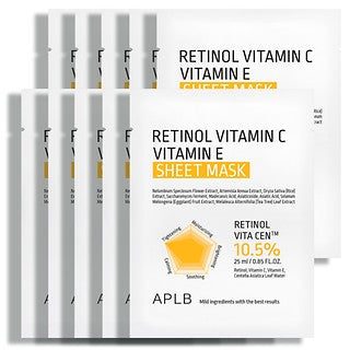 Aplb Retinol Vitamin C Vitamin E Sheet Mask 10 Pads